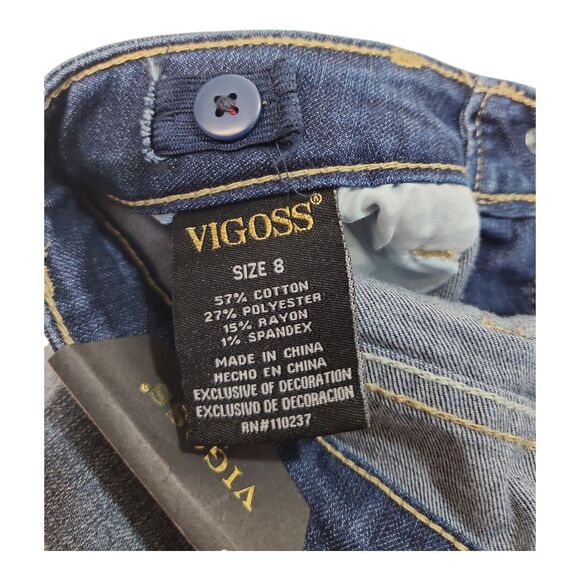 NWT Vigoss Girl's Size 8 “The Austin Ankle Skinny” with Grommet Detail Jeans - Picture 9 of 12